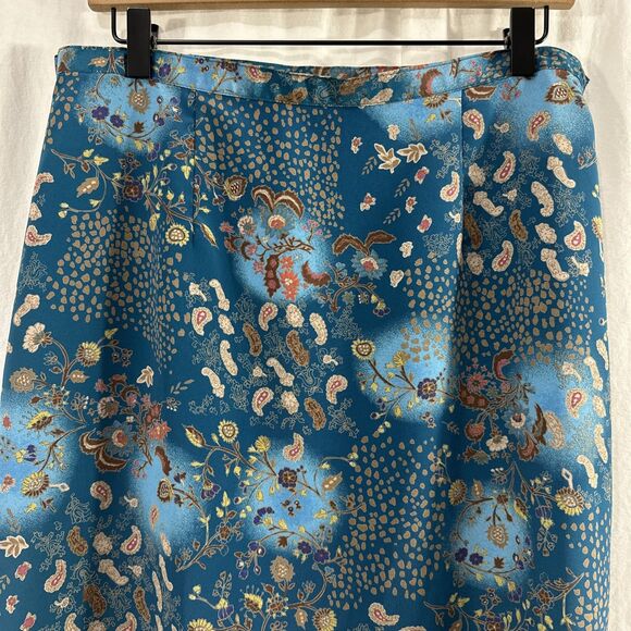 Sag Harbor Blue Paisley Aline Flowy Midi Skirt Womens Size M Boho Whimsical - Picture 4 of 11